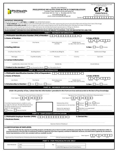 philhealth cf1 form 2024|Application Forms .